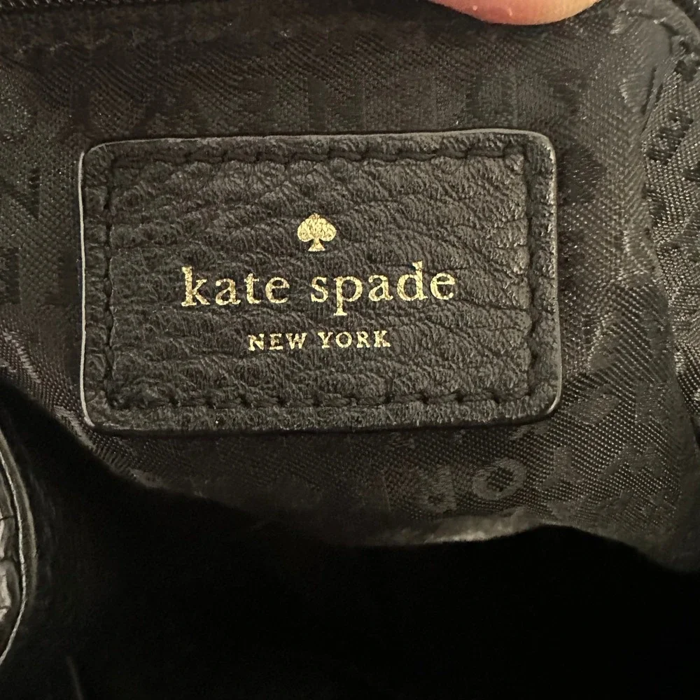 Kate Spade New‎ York Black Pebbled Leather Flap Drawstring Backpack